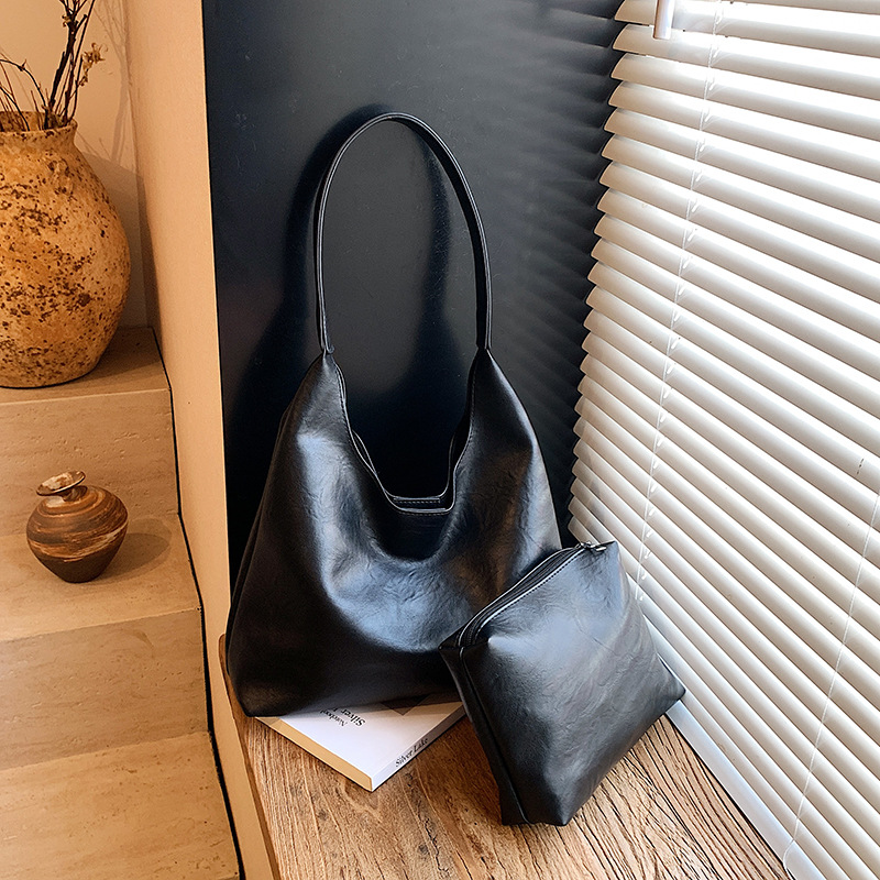 Women'S Vegan Bags - حقيبة كتف نسائية كبيرة بسيطة بتصميم