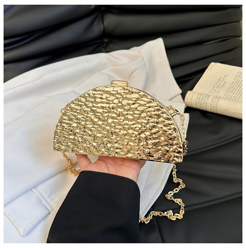 Women Bags Golden - حقائب سهرة ذهبية فاخرة للنساء لحفلات