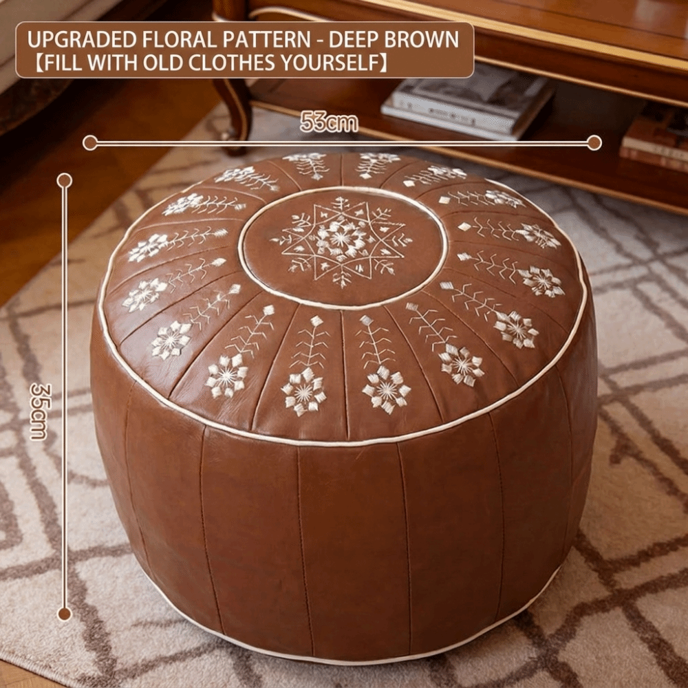 Circle Round Bag - وسادة أرضية بوهيمية الطراز من الجلد