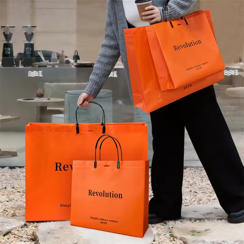 Women Bags For Eid - 10 قطع من حقائب التسوق البرتقالية