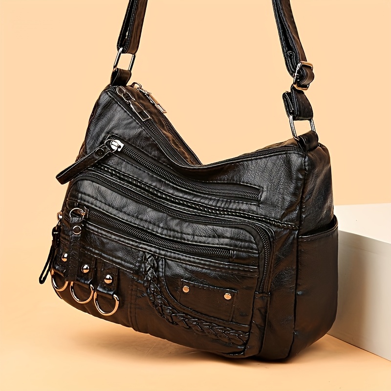 Women Bags Golden - حقيبة كتف نسائية ذات سعة كبيرة،