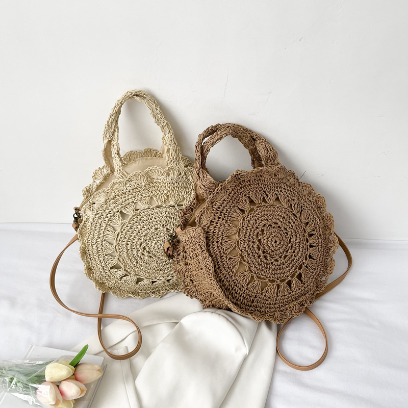حقيبة شاطئ مستديرة منسوجة من ا - مراجعة Circle Round Bag وسعره