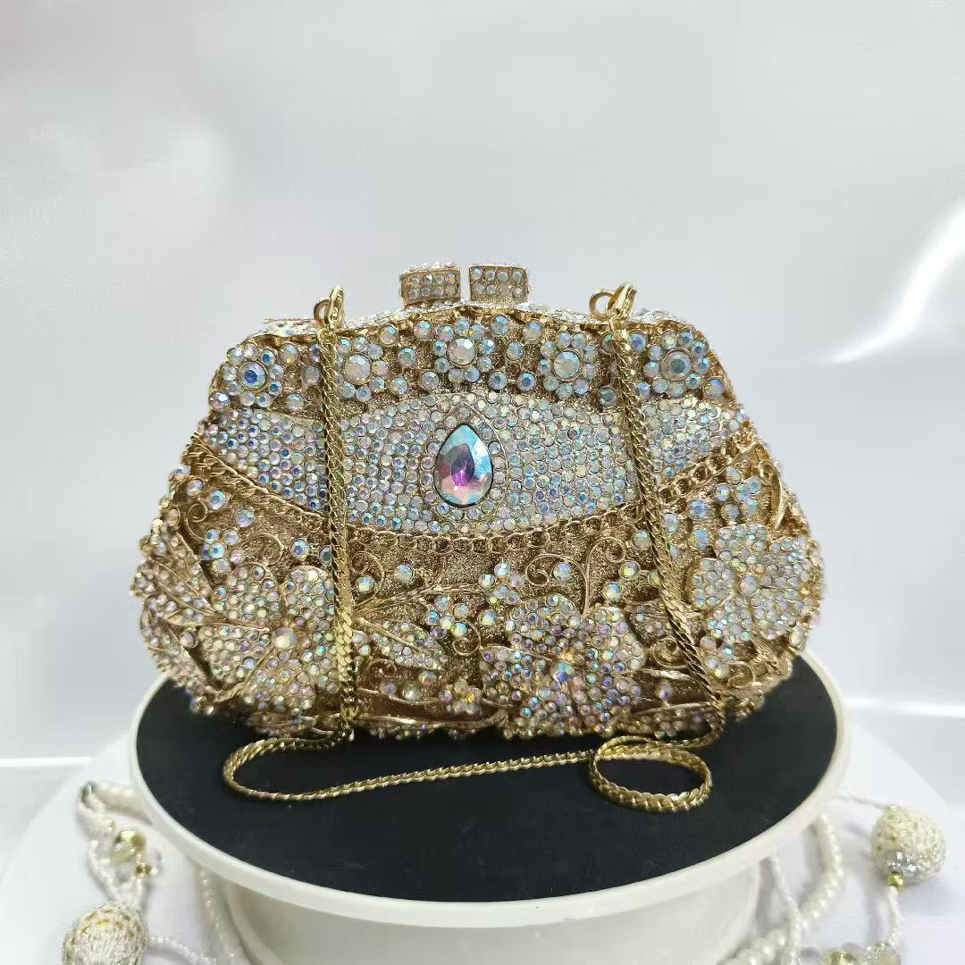 حقيبة سهرة نسائية معدنية ذهبية - مراجعة Women Bags Golden وسعره