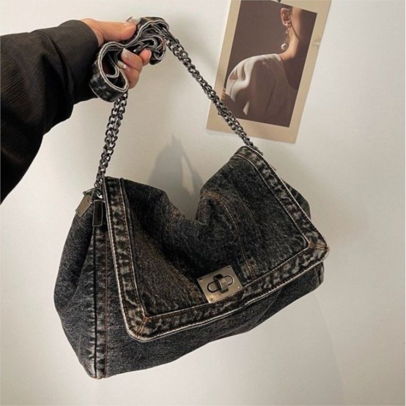 Harajuku نمط خمر الدنيم حمل حق - مراجعة Women Bags Jeans وسعره