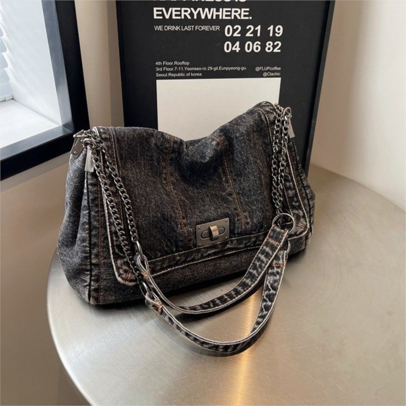 Harajuku نمط خمر الدنيم حمل حق - مراجعة Women Bags Jeans وسعره