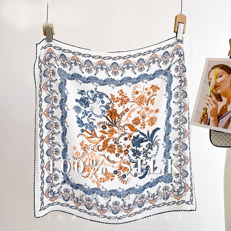وشاح مربع فاخر 100% من حرير ال - مراجعة Women Bags Online وسعره